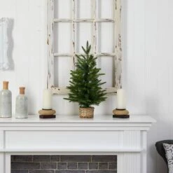 2 Ft. Artificial Christmas Tree With 35 Clear LED Lights In Decorative Basket 15 2 Ft. Artificial Christmas Tree With 35 Clear LED Lights In Decorative Basket -Christmas Gift Shop nearly natural pre lit christmas trees t3325 44 1000