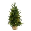 2 Ft. Artificial Christmas Tree With 35 Clear LED Lights In Decorative Basket -Christmas Gift Shop nearly natural pre lit christmas trees t3325 64 1000