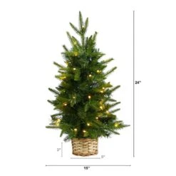 2 Ft. Artificial Christmas Tree With 35 Clear LED Lights In Decorative Basket 12 2 Ft. Artificial Christmas Tree With 35 Clear LED Lights In Decorative Basket -Christmas Gift Shop nearly natural pre lit christmas trees t3325 c3 1000