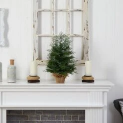 2 Ft. Artificial Christmas Tree In Burlap Base With 35 Warm White LED Lights -Christmas Gift Shop nearly natural pre lit christmas trees t3327 fa 1000