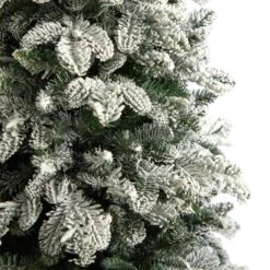 5 Ft. Flocked North Carolina Fir Artificial Christmas Tree With 350 Warm White Lights And 1247 Bendable Branches -Christmas Gift Shop nearly natural pre lit christmas trees t3335 44 1000