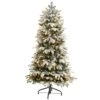 5 Ft. Flocked North Carolina Fir Artificial Christmas Tree With 350 Warm White Lights And 1247 Bendable Branches
