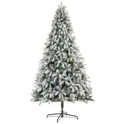 9 Ft. Flocked South Carolina Spruce Artificial Christmas Tree With 850 Clear Lights And 2329 Bendable Branches -Christmas Gift Shop nearly natural pre lit christmas trees t3336 4f 1000