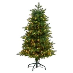 4 Ft. South Carolina Fir Artificial Christmas Tree With 250 Clear Lights And 752 Bendable Branches