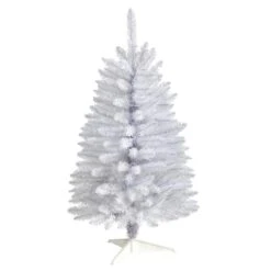 3 Ft. Slim White Artificial Christmas Tree With 50 Warm White LED Lights And 161 Bendable Branches 12 3 Ft. Slim White Artificial Christmas Tree With 50 Warm White LED Lights And 161 Bendable Branches -Christmas Gift Shop nearly natural pre lit christmas trees t3357 4f 1000
