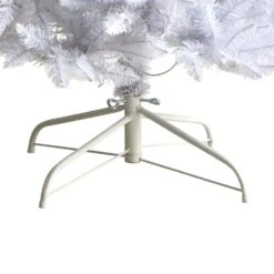 8 Ft. White Pre-Lit LED Slim Artificial Christmas Tree With 400 Warm White Lights -Christmas Gift Shop nearly natural pre lit christmas trees t3362 fa 1000