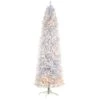 9 Ft. White Pre-Lit LED Slim Artificial Christmas Tree With 600 Warm White Lights 2 9 Ft. White Pre-Lit LED Slim Artificial Christmas Tree With 600 Warm White Lights -Christmas Gift Shop nearly natural pre lit christmas trees t3363 64 1000