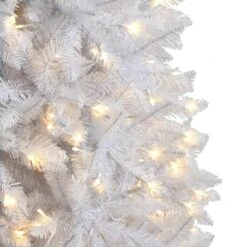 10 Ft. White Pre-Lit LED Slim Artificial Christmas Tree With 800 Warm White Lights -Christmas Gift Shop nearly natural pre lit christmas trees t3364 1f 1000