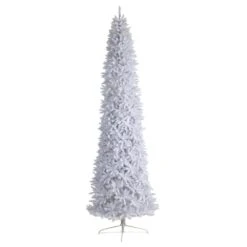 12 Ft. White Pre-Lit LED Slim Artificial Christmas Tree With 1100 Warm White Lights 16 12 Ft. White Pre-Lit LED Slim Artificial Christmas Tree With 1100 Warm White Lights -Christmas Gift Shop nearly natural pre lit christmas trees t3366 4f 1000