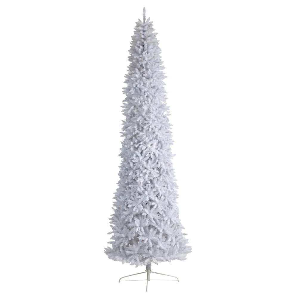 12 Ft. White Pre-Lit LED Slim Artificial Christmas Tree With 1100 Warm White Lights 7 12 Ft. White Pre-Lit LED Slim Artificial Christmas Tree With 1100 Warm White Lights - Image 5