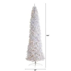 12 Ft. White Pre-Lit LED Slim Artificial Christmas Tree With 1100 Warm White Lights 15 12 Ft. White Pre-Lit LED Slim Artificial Christmas Tree With 1100 Warm White Lights -Christmas Gift Shop nearly natural pre lit christmas trees t3366 c3 1000