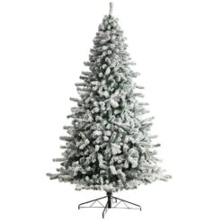 9 Ft. LED Flocked Spruce Artificial Christmas Tree With 650-Lights And 1550 Bendable Branches 12 9 Ft. LED Flocked Spruce Artificial Christmas Tree With 650-Lights And 1550 Bendable Branches -Christmas Gift Shop nearly natural pre lit christmas trees t3382 4f 1000