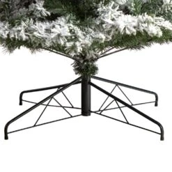 9 Ft. Flocked Vermont Mixed Pine Artificial Christmas Tree With 650 LED Lights And 1960 Bendable Branches -Christmas Gift Shop nearly natural pre lit christmas trees t3386 fa 1000