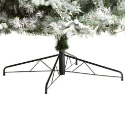 10 Ft. Flocked Vermont Mixed Pine Artificial Christmas Tree With 800 LED Lights And 2200 Bendable Branches -Christmas Gift Shop nearly natural pre lit christmas trees t3387 fa 1000