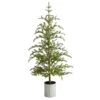 5.5 Ft. Pre-Lit Pine Artificial Christmas Tree In Decorative Planter With 150 Lights 2 5.5 Ft. Pre-Lit Pine Artificial Christmas Tree In Decorative Planter With 150 Lights -Christmas Gift Shop nearly natural pre lit christmas trees t3395 64 1000