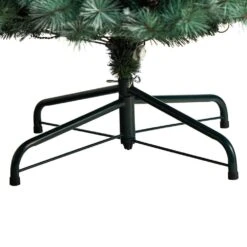 9 Ft. Frosted Tip Pine Artificial Christmas Tree With Clear Lights, Pine Cones And Bendable Branches -Christmas Gift Shop nearly natural pre lit christmas trees t3502 fa 1000