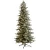 8.5 Ft. Slim Flocked Nova Scotia Spruce Artificial Christmas Tree W/500 Warm White LED Lights & 1061 Bendable Branches -Christmas Gift Shop nearly natural pre lit christmas trees t3503 64 1000
