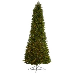 9.5 Ft. Slim Colorado Mountain Spruce Artificial Christmas Tree W/Warm White Micro LED Lights & 2528 Bendable Branches