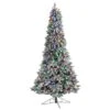 8.5 Ft. Flocked British Columbia Mountain Fir Artificial Christmas Tree W/Multi-Color Globe Bulbs And Bendable Branches -Christmas Gift Shop nearly natural pre lit christmas trees t3517 64 1000