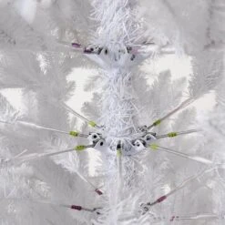 13 Ft. Pre-Lit LED Slim White Artificial Christmas Tree With 1350 Warm White LED Lights And 3924 Bendable Branches 24 13 Ft. Pre-Lit LED Slim White Artificial Christmas Tree With 1350 Warm White LED Lights And 3924 Bendable Branches -Christmas Gift Shop nearly natural pre lit christmas trees t4535 76 1000