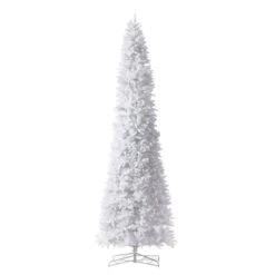13 Ft. Pre-Lit LED Slim White Artificial Christmas Tree With 1350 Warm White LED Lights And 3924 Bendable Branches 19 13 Ft. Pre-Lit LED Slim White Artificial Christmas Tree With 1350 Warm White LED Lights And 3924 Bendable Branches -Christmas Gift Shop nearly natural pre lit christmas trees t4535 c3 1000