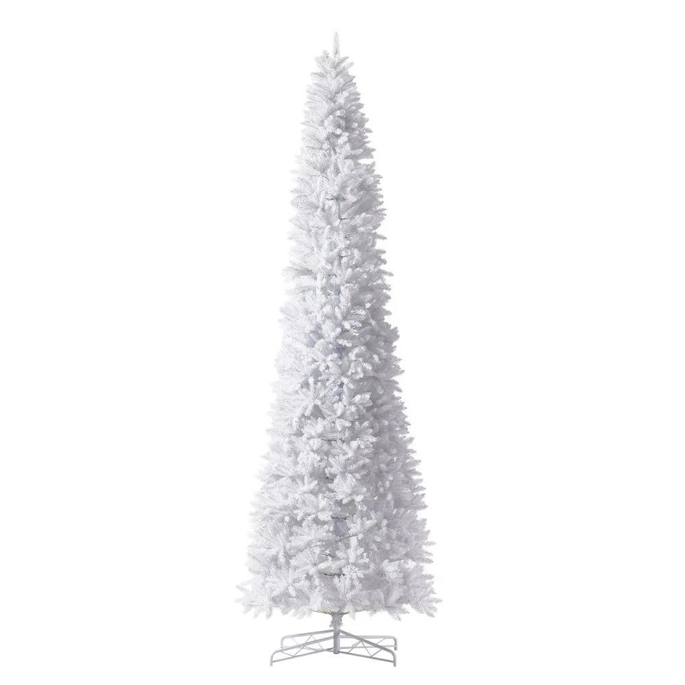 13 Ft. Pre-Lit LED Slim White Artificial Christmas Tree With 1350 Warm White LED Lights And 3924 Bendable Branches 8 13 Ft. Pre-Lit LED Slim White Artificial Christmas Tree With 1350 Warm White LED Lights And 3924 Bendable Branches - Image 6