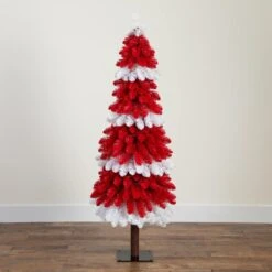 5 Ft. Pre-Lit Artificial Peppermint Christmas Tree With 150 Microdot LED Lights -Christmas Gift Shop nearly natural pre lit christmas trees t4700 76 1000