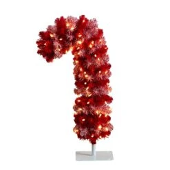 30 In. Pre-Lit Candy Cane Artificial Christmas Tree With 100 Micro LED Lights -Christmas Gift Shop nearly natural pre lit christmas trees t4702 4f 1000