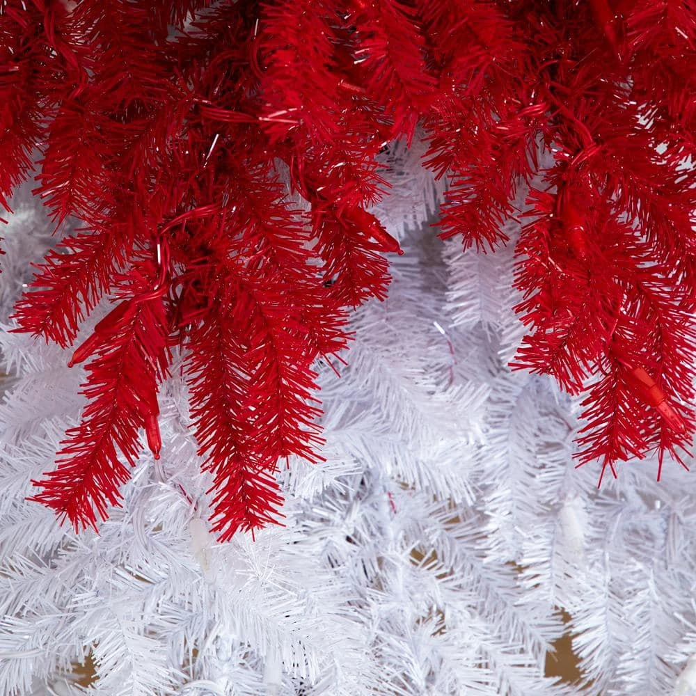 7 Ft. Pre-Lit Holiday Red Santa's Hat Artificial Christmas Tree With 500 LED Lights And 1272 Bendable Branches 7 7 Ft. Pre-Lit Holiday Red Santa's Hat Artificial Christmas Tree With 500 LED Lights And 1272 Bendable Branches - Image 5