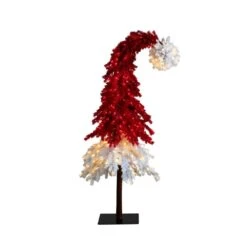 7 Ft. Pre-Lit Holiday Red Santa's Hat Artificial Christmas Tree With 500 LED Lights And 1272 Bendable Branches 13 7 Ft. Pre-Lit Holiday Red Santa's Hat Artificial Christmas Tree With 500 LED Lights And 1272 Bendable Branches -Christmas Gift Shop nearly natural pre lit christmas trees t4703 4f 1000