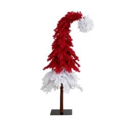 7 Ft. Pre-Lit Holiday Red Santa's Hat Artificial Christmas Tree With 500 LED Lights And 1272 Bendable Branches