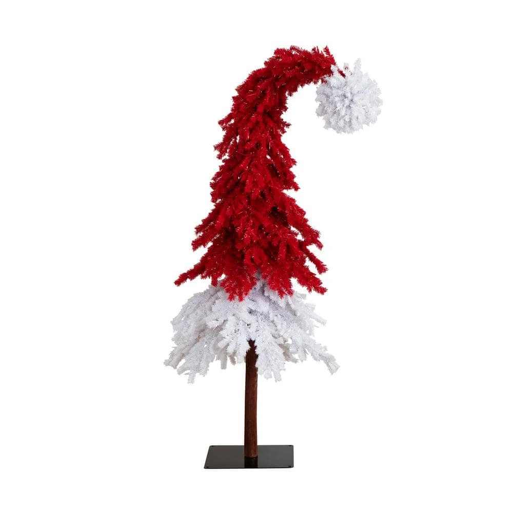 7 Ft. Pre-Lit Holiday Red Santa's Hat Artificial Christmas Tree With 500 LED Lights And 1272 Bendable Branches 3 7 Ft. Pre-Lit Holiday Red Santa's Hat Artificial Christmas Tree With 500 LED Lights And 1272 Bendable Branches