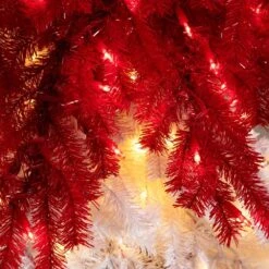 7 Ft. Pre-Lit Holiday Red Santa's Hat Artificial Christmas Tree With 500 LED Lights And 1272 Bendable Branches 16 7 Ft. Pre-Lit Holiday Red Santa's Hat Artificial Christmas Tree With 500 LED Lights And 1272 Bendable Branches -Christmas Gift Shop nearly natural pre lit christmas trees t4703 fa 1000