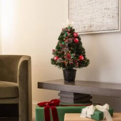 24 In. Pre-Lit Fiber Optic Cosmopolitan Star Topped Artificial Christmas Tree With Decorative Planter 21 24 In. Pre-Lit Fiber Optic Cosmopolitan Star Topped Artificial Christmas Tree With Decorative Planter -Christmas Gift Shop nearly natural pre lit christmas trees t4749 31 1000