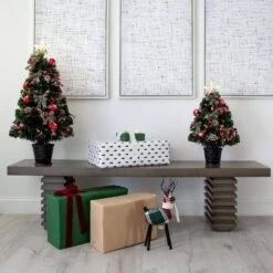 24 In. Pre-Lit Fiber Optic Cosmopolitan Star Topped Artificial Christmas Tree With Decorative Planter 14 24 In. Pre-Lit Fiber Optic Cosmopolitan Star Topped Artificial Christmas Tree With Decorative Planter -Christmas Gift Shop nearly natural pre lit christmas trees t4749 66 1000