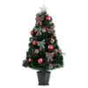 36 In. Pre-Lit Fiber Optic Cosmopolitan Star Topped Artificial Christmas Tree With Decorative Planter