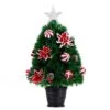 24 In. Pre-Lit Fiber Optic Artificial Christmas Tree With Ornaments, Poinsettia And Star Topper 1 24 In. Pre-Lit Fiber Optic Artificial Christmas Tree With Ornaments, Poinsettia And Star Topper -Christmas Gift Shop nearly natural pre lit christmas trees t4752 64 1000