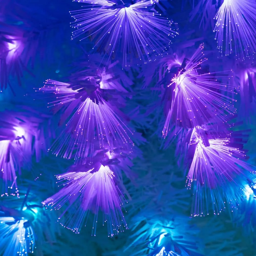 6 Ft. Pre-Lit Fiber Optic White Artificial Christmas Tree With Star Tree Topper 6 6 Ft. Pre-Lit Fiber Optic White Artificial Christmas Tree With Star Tree Topper - Image 4