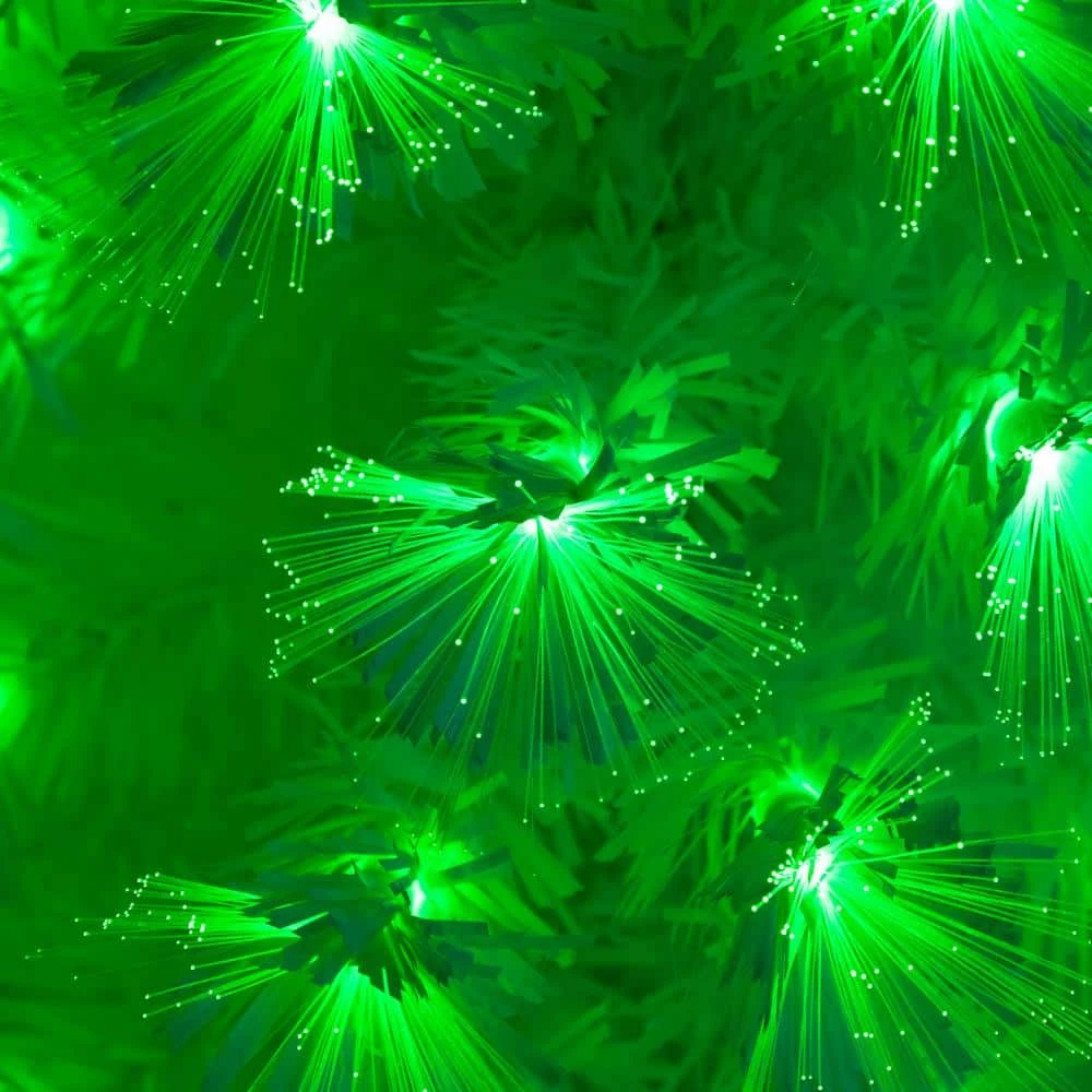 6 Ft. Pre-Lit Fiber Optic White Artificial Christmas Tree With Star Tree Topper 7 6 Ft. Pre-Lit Fiber Optic White Artificial Christmas Tree With Star Tree Topper - Image 5