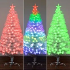 6 Ft. Pre-Lit Fiber Optic White Artificial Christmas Tree With Star Tree Topper 17 6 Ft. Pre-Lit Fiber Optic White Artificial Christmas Tree With Star Tree Topper -Christmas Gift Shop nearly natural pre lit christmas trees t4770 a0 1000