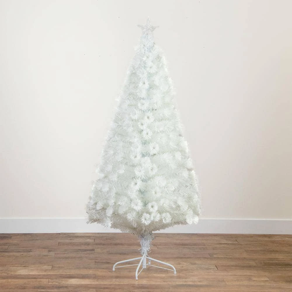 6 Ft. Pre-Lit Fiber Optic White Artificial Christmas Tree With Star Tree Topper 15 6 Ft. Pre-Lit Fiber Optic White Artificial Christmas Tree With Star Tree Topper - Image 13