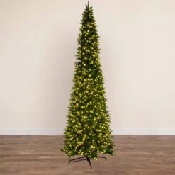 14 Ft. Pre-Lit Slim Green Mountain Pine ArtificialChristmas Tree With 1600 Warm White LED Lights And 4660 Branches -Christmas Gift Shop nearly natural pre lit christmas trees t4780 d4 1000