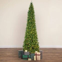 15 Ft. Pre-Lit LED Slim Green Mountain Pine Artificial Christmas Tree With 1900 Warm White Lights And 5460 Branches -Christmas Gift Shop nearly natural pre lit christmas trees t4781 31 1000