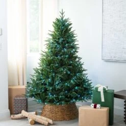 6 Ft. Pre-Lit Edmonton Fir Light Show Memory Shape Artificial Christmas Tree With Instant Connect Technology -Christmas Gift Shop nearly natural pre lit christmas trees t4785 4f 1000