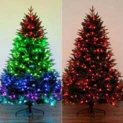 6 Ft. Pre-Lit Edmonton Fir Light Show Memory Shape Artificial Christmas Tree With Instant Connect Technology -Christmas Gift Shop nearly natural pre lit christmas trees t4785 fa 1000