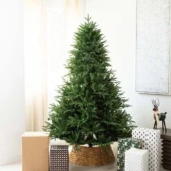 7 Ft. Pre-Lit Edmonton Fir Light Show Memory Shape Artificial Christmas Tree With Instant Connect Technology -Christmas Gift Shop nearly natural pre lit christmas trees t4786 31 1000