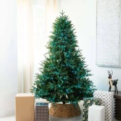 7 Ft. Pre-Lit Edmonton Fir Light Show Memory Shape Artificial Christmas Tree With Instant Connect Technology -Christmas Gift Shop nearly natural pre lit christmas trees t4786 44 1000