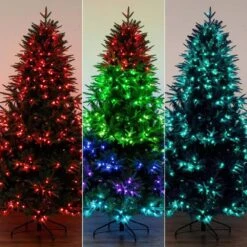 7 Ft. Pre-Lit Edmonton Fir Light Show Memory Shape Artificial Christmas Tree With Instant Connect Technology -Christmas Gift Shop nearly natural pre lit christmas trees t4786 76 1000