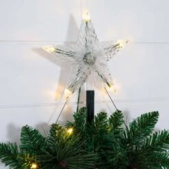 5 Ft. Pre-Lit Wall Hanging Artificial Christmas Tree With 50 Warm White LED Lights -Christmas Gift Shop nearly natural pre lit christmas trees t4787 76 1000