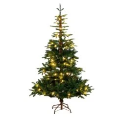 6 Ft. Pre-Lit Artificial Idaho Mixed Fir Christmas Tree With 130 Warm White LED Lights
